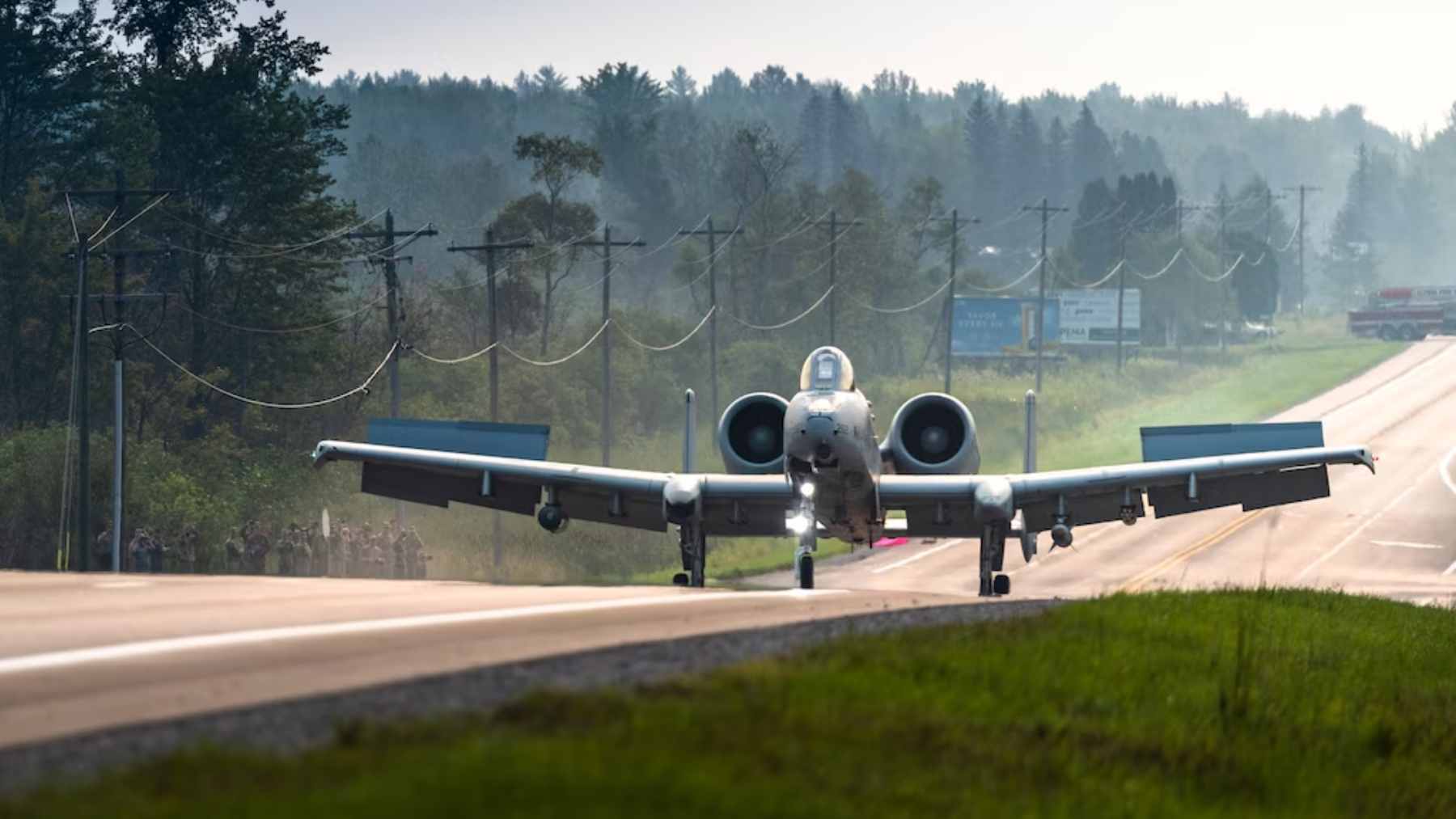 A detailed view of the Fairchild Republic A-10 Warthog cockpit area, highlighting the location of the 1,200-pound titanium armor shell protecting the pilot.
