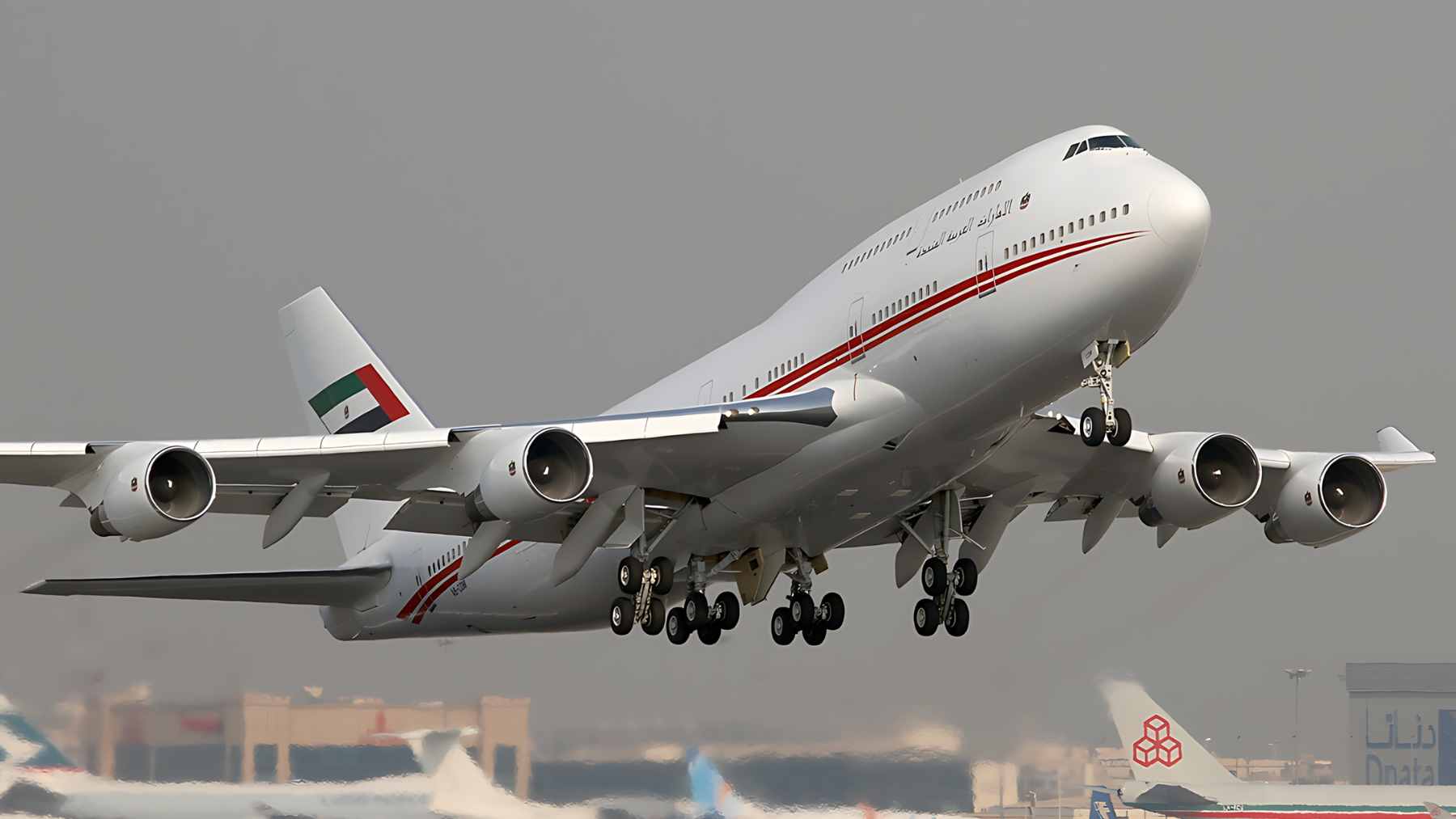 Dubai’s ruler has a Boeing 747 not for royals but for racehorses, and its quiet run to Miami reveals the flying machine behind a global empire 1 A Dubai Air Wing Boeing 747-400 freighter on a runway, used for the international transport of Godolphin racehorses.