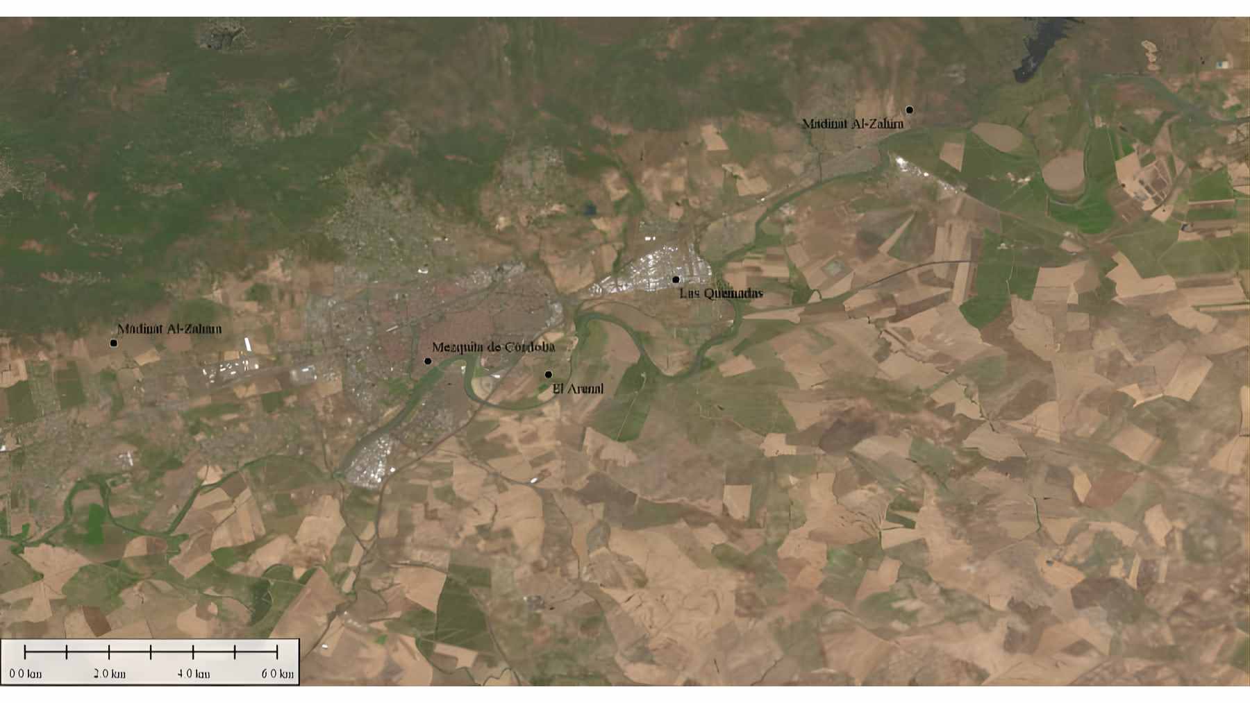 Córdoba hides a “lost city” linked to Almanzor: they explore the terrain and find a historical clue that doesn't fit with the classic story 1 A digital elevation model generated by LiDAR showing the rectangular urban grid and terraces of a buried city in the hills of Córdoba.