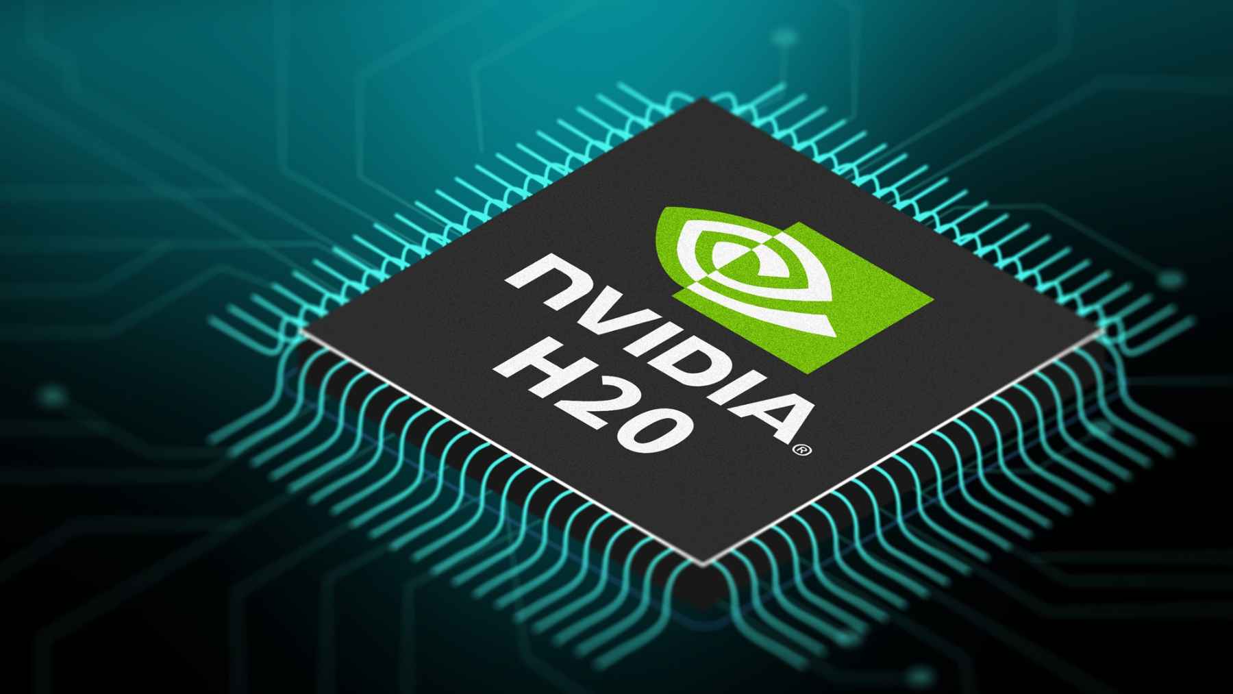 Illustration of Nvidia H20 AI chip, the China-compliant processor at the center of renewed production and export control tensions