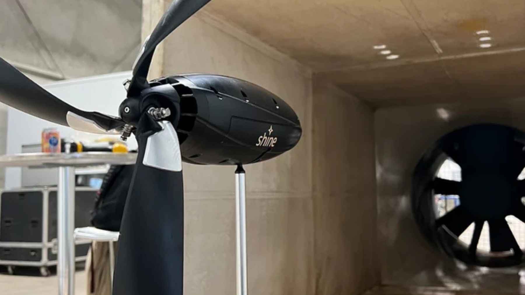 Shine 2 portable wind turbine during testing, built to generate small-scale clean power for gadgets and backup charging.