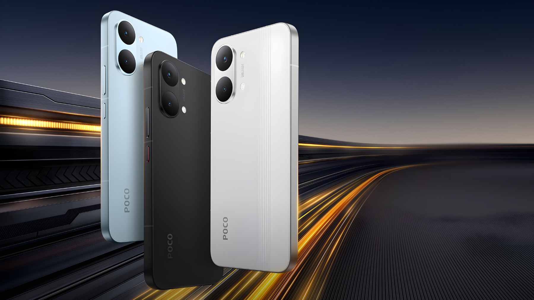 A sleek promotional render of the new Xiaomi POCO X8 Pro and X8 Pro Max smartphones highlighting their large displays and camera arrays.