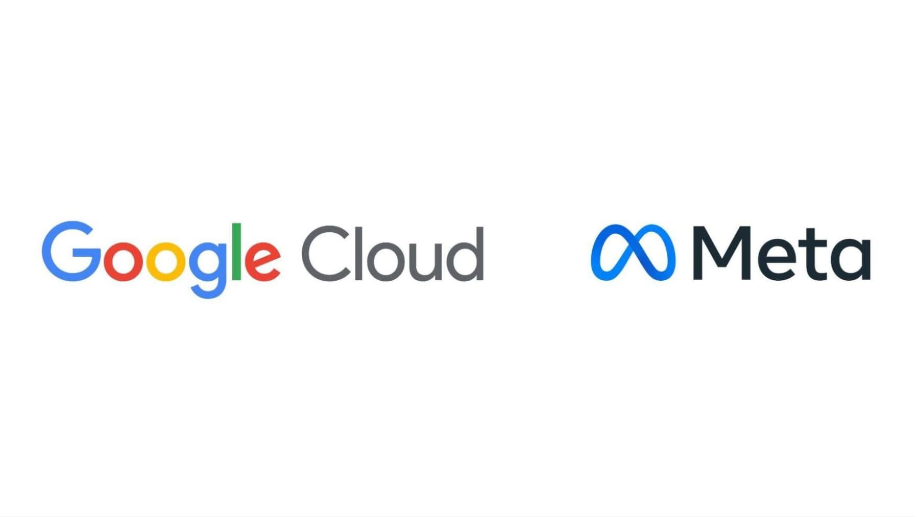 Logos de Google Cloud y Meta tras su acuerdo para alquilar chips TPU de inteligencia artificial.