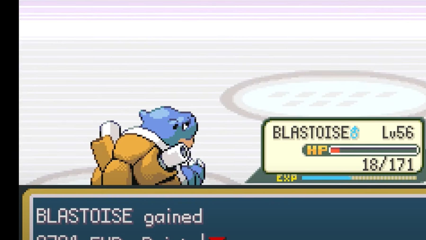 Blastoise en combate en Pokémon Rojo Fuego y Verde Hoja para Nintendo Switch.